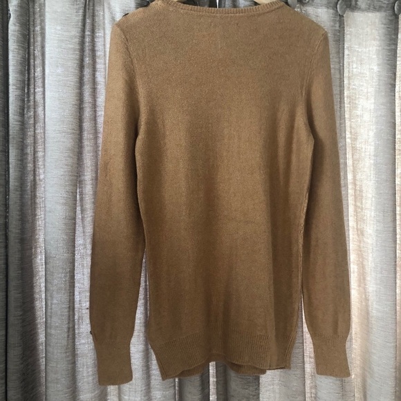 Tommy Hilfiger Tan Cable Knit Buckle Sweater - Picture 4 of 5